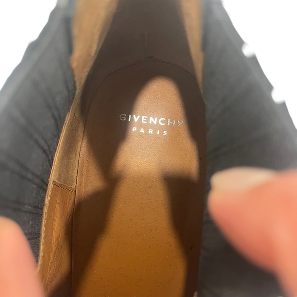 Givenchy Black Leather Studded Accents Chelsea Boots Size 37 Pointed Toe Silver - Picture 7 of 11